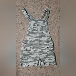 Lucky Brand Green Camo Kids Short Overalls